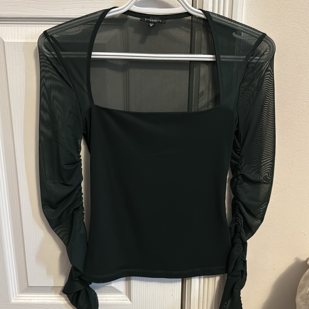 Dynamite mesh sleeve top